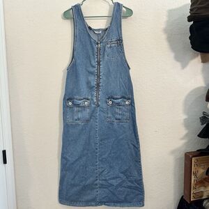 J.L.N.Y Sport Vintage Y2K Denim Maxi Dress 100% Cotton Sz Medium
